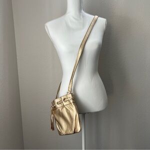 Michael Kors Gold Leather Crossbody Bag